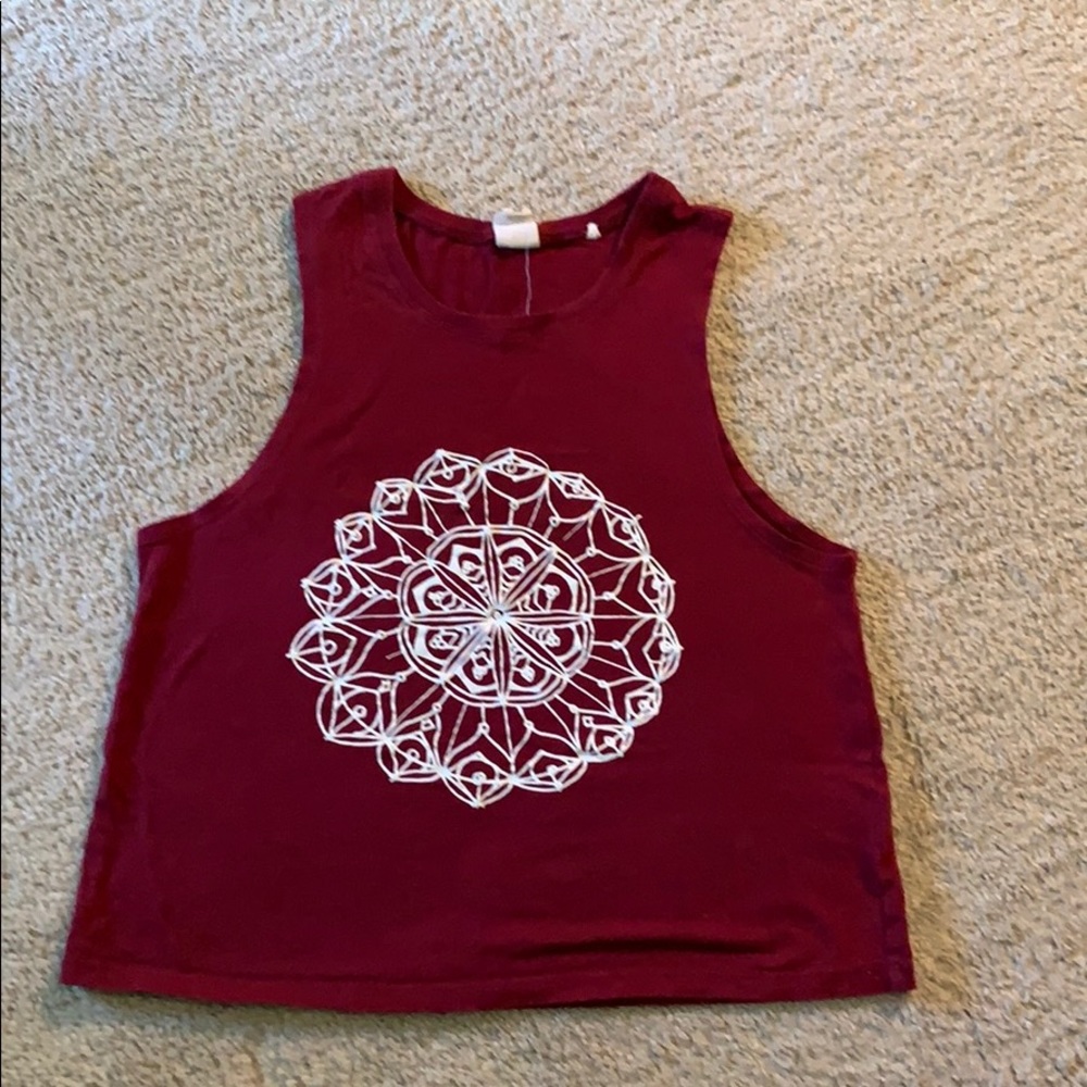 Burgundy Flower Crop Top